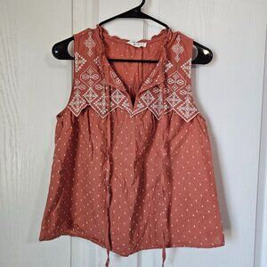 MINE Peach Blouse Size Large